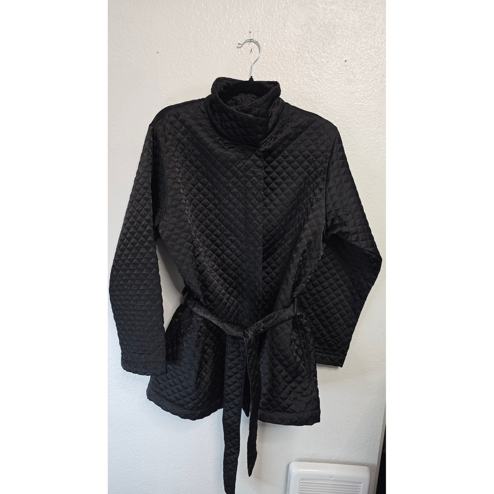 Liz Claiborne Quilted Jacket Womens Medium Black Excellent
